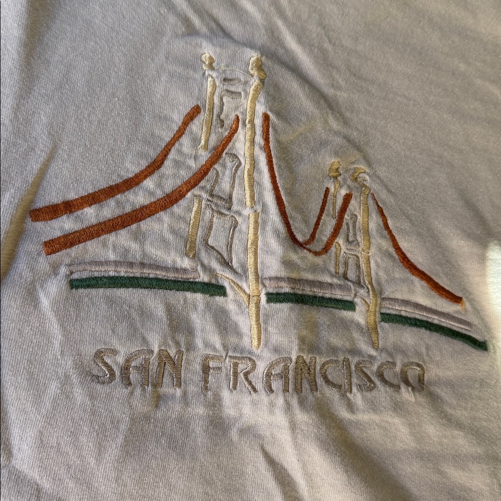 Vintage single stitch San Francisco cotton embroidered short sleeved tee‎ XL - Picture 3 of 8